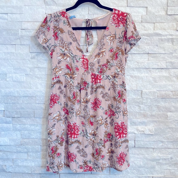 Lela Sky Ruffle Cap Sleeve Floral Dress with Open Back - Picture 2 of 6